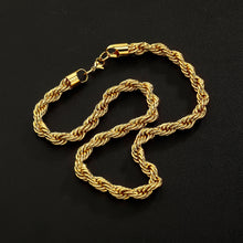 Load image into Gallery viewer, 24k Color-retention Electroplated Twisted Rope Necklace And Bracelet