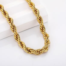 Load image into Gallery viewer, 24k Color-retention Electroplated Twisted Rope Necklace And Bracelet
