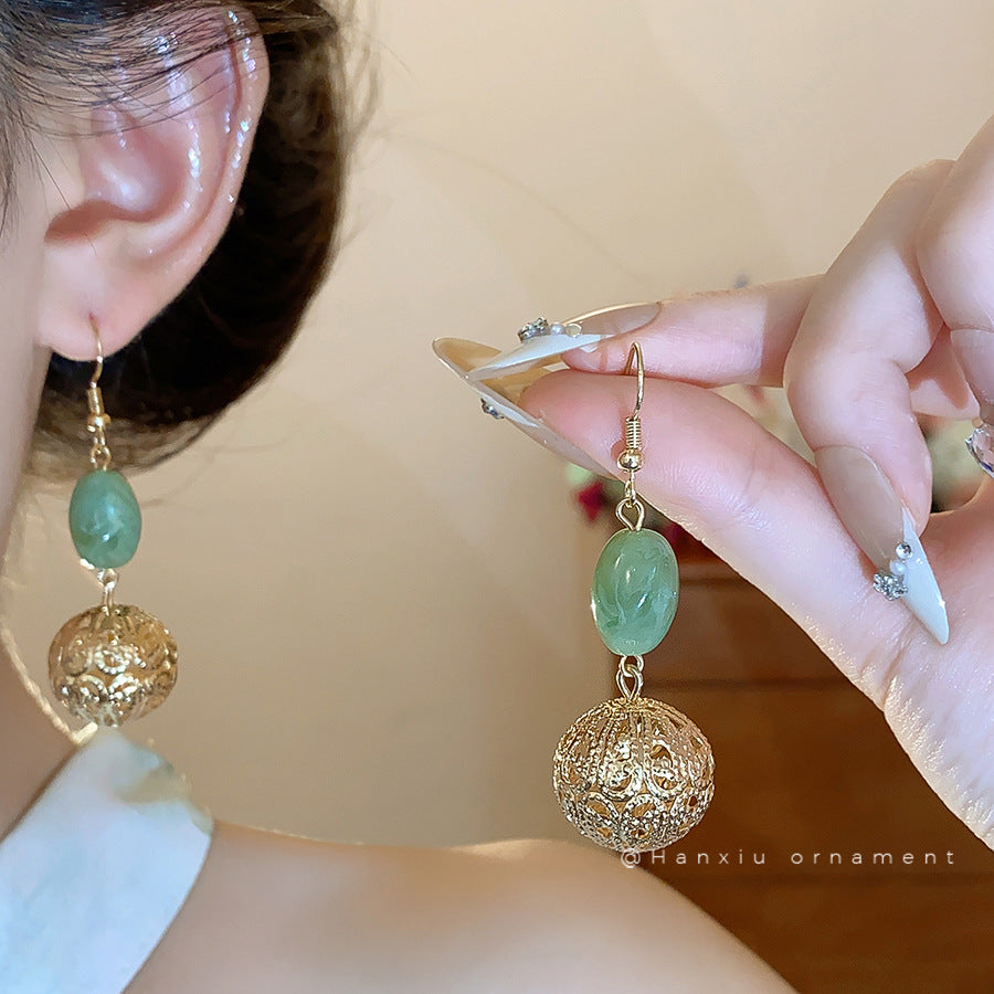 Retro-style Fashionable Round Hollow-out Earrings For Women